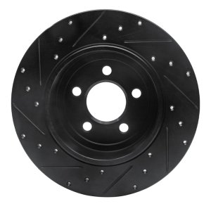Chrysler 300 Brake Rotor (1) - Rear Right - R1 Concepts - Drilled & Slotted - Black - `05-`23